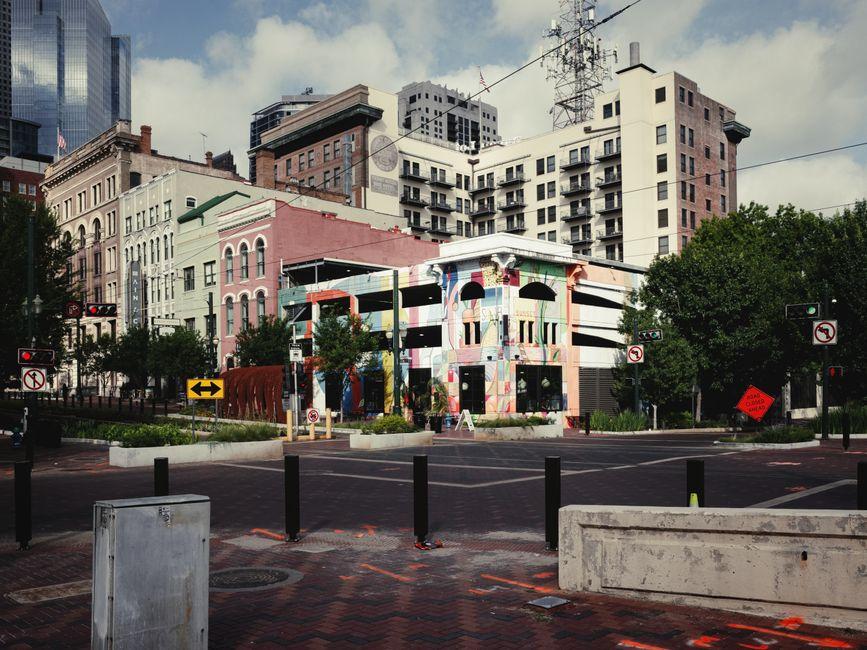 Colorful Downtown Houston Intersection